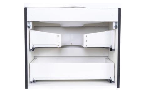 Тумба подвесная Style Line Бергамо мини 60 (2 ящ.) Люкс антискрейтч черный, PLUS