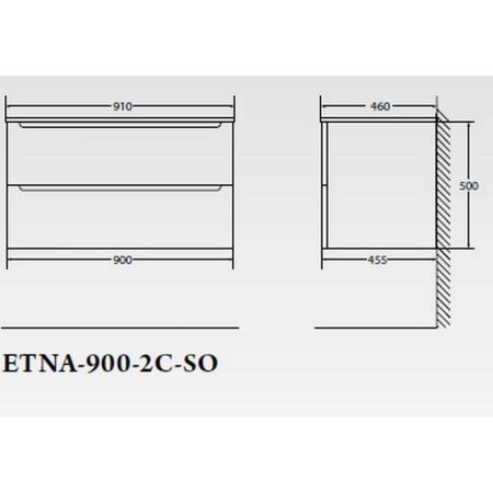 Тумба под раковину Belbagno ETNA-900-2C-SO-BL-P Bianco Lucido 90 см