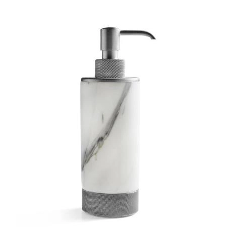 3SC Apuana 2.0 Дозатор настольный d6,5хh21 см, цвет: мрамор White Statuario/никель сатинированный полированный