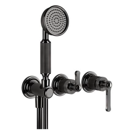 Gessi Venti20 Смеситель встраиваемый, однорычажный, с перекл. на 2 положения, с ручным душем и шлангом 1500 мм., вн часть, цвет: Black Metal PVD