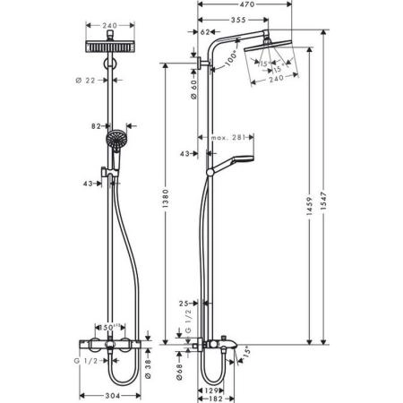 Душевая система Hansgrohe Crometta E 27298000, хром