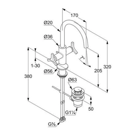 Смеситель KLUDI NOVA FONTE D?co 201180539 для раковины