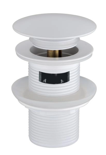 Слив для раковины Boheme автомат(клик-клак) MAT White с переливом 612/2-MW