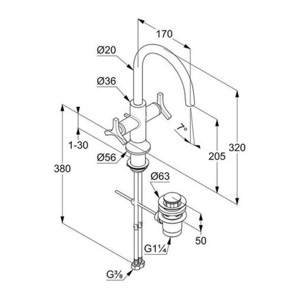 Смеситель KLUDI NOVA FONTE D?co 201180539 для раковины