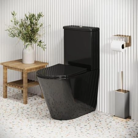 Унитаз Grossman GR-4480BS Color (620*365*810) ЧЕРНЫЙ напольный Безободковый с тонкой крышкой