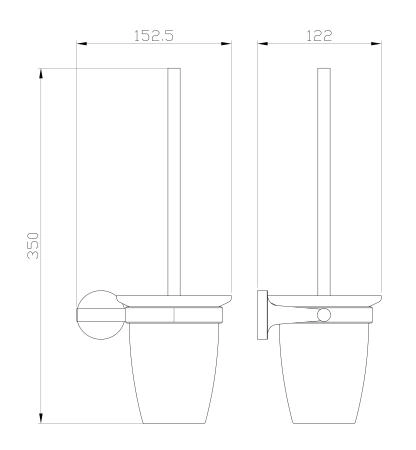Туалетный ершик в комплекте WONZON & WOGHAND SIMPLE, Брашированное золото (WW-6529-BG)