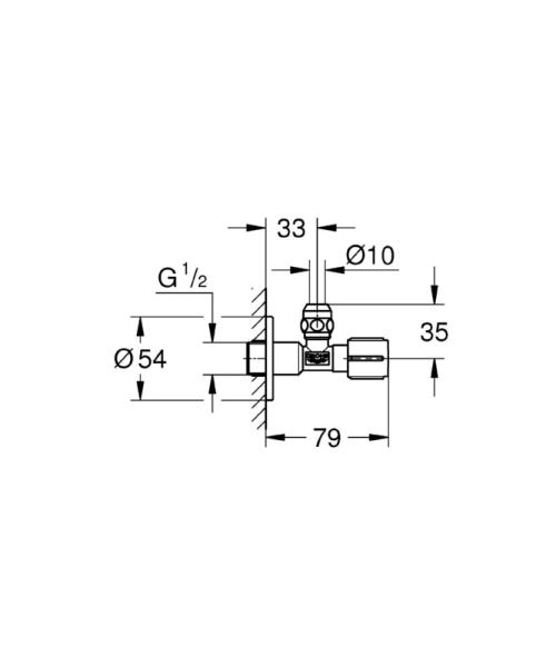 Grohe Угловой вентиль с отражателем 1/2"*3/8",1шт. 22037000