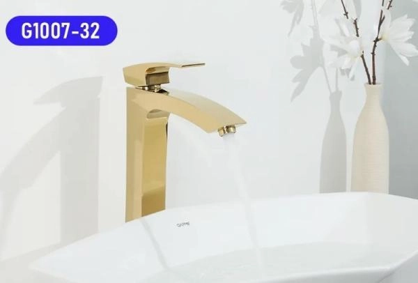 Смеситель Gappo G1007-32 для раковины высокий золото