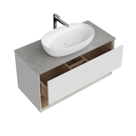 Тумба Kerama Marazzi PLAZA MODERN ПЛАЗА МОДЕРН PLB.M.100.1\WHT.V подвесная 100 белый 1 ящик + полка