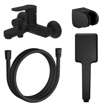 Смеситель для ванны Azario ELVIS с ручным душем, черный (AZ-WWK238155PA)
