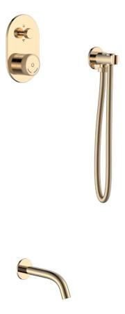 Смеситель встроенный + излив + держатель лейки + шланг Boheme TECH Gold 154-G