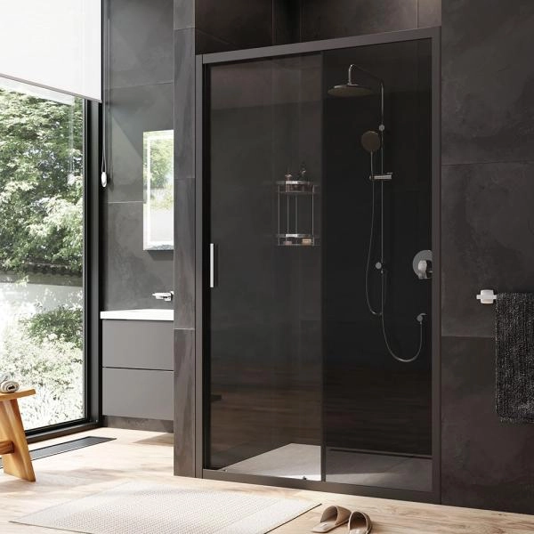 Дверь душевая в нишу AM.PM Gem W90G-120-1-195BG прозрачное, тонированное; профиль черный