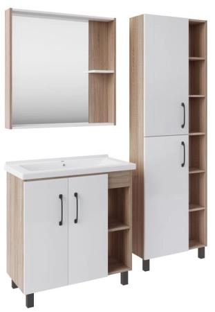 Тумба ASB-Mebel Адель 80 напольная Белый/Дуб Сонома