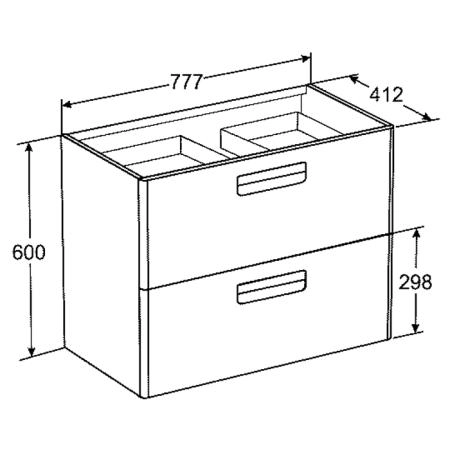 Roca The Gap Original Тумба подвесная 80x41x60см. с 2 ящиками, цвет: белый матовый