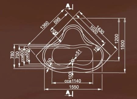Ванна Vagnerplast Iris VPBA143IRI3X-04 143x143