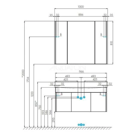 Тумба под раковину Aquaton Беверли 1A236701BV010 100 с ящиком,белый глянец