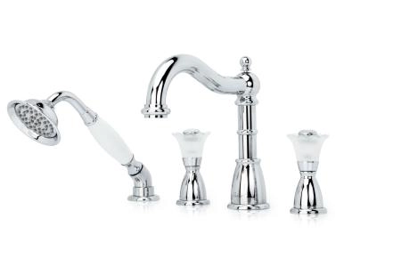 Смеситель врезной на 4 отв., Boheme Camelia хром_Комплект 396-Camelia