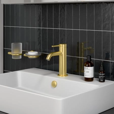Смеситель VitrA Minimax Round  A4353025EXP однорычажный брашированное золото латунь
