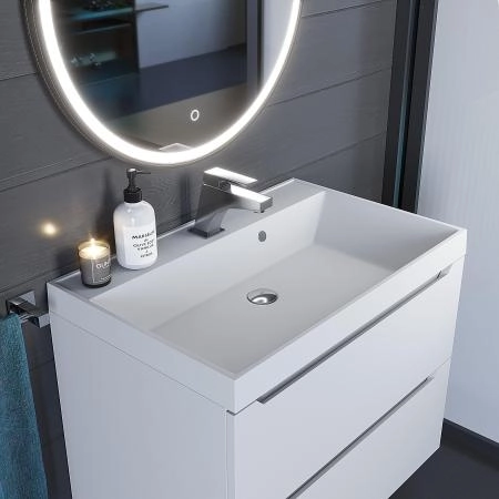 Раковина кварцевая Uperwood Classic Quartz 70 см, белая матовая, жасмин