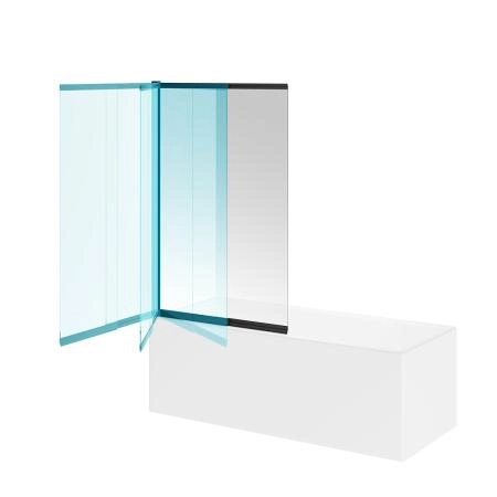 Шторка для ванны Kerama Marazzi VETRO ВЕТРО VE.100.BSD.BLK.M раздвижная/распашная, 100х150, матовый черный