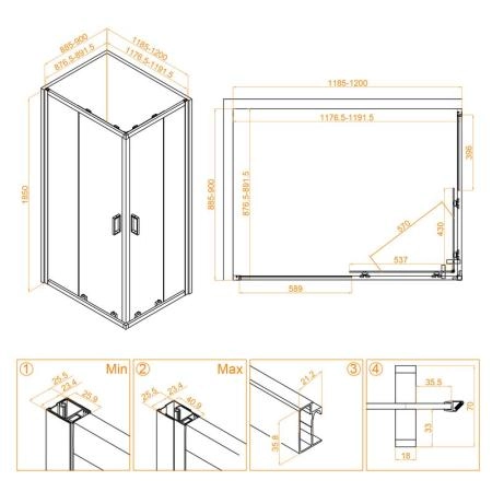 Душевой уголок RGW CL-44 Classic 120x90 Хром прозрачное