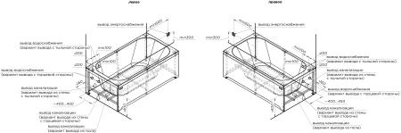 Ванна акриловая "ПРОВАНС 170х75", рама-подставка, фронтальная панель, слив-перелив автомат с сеточкой (бронза, с сифоном)