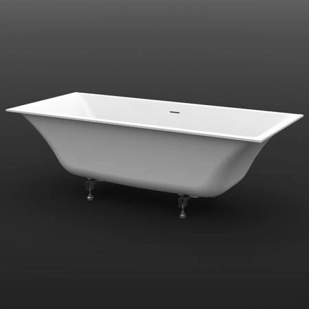 KNIEF Shape Selected Ванна встраиваемая, 180x80xH60cм, с щелевым переливо click-clack, белая мат(с комплектом ножек) (СПЕЦЦЕНА на 2 ванны из прихода!)