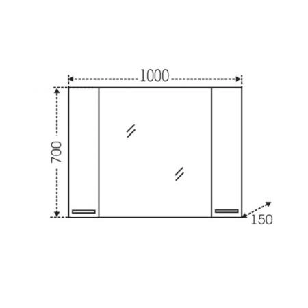 Зеркальный шкаф СаНта Родос 100 106018, с подсветкой