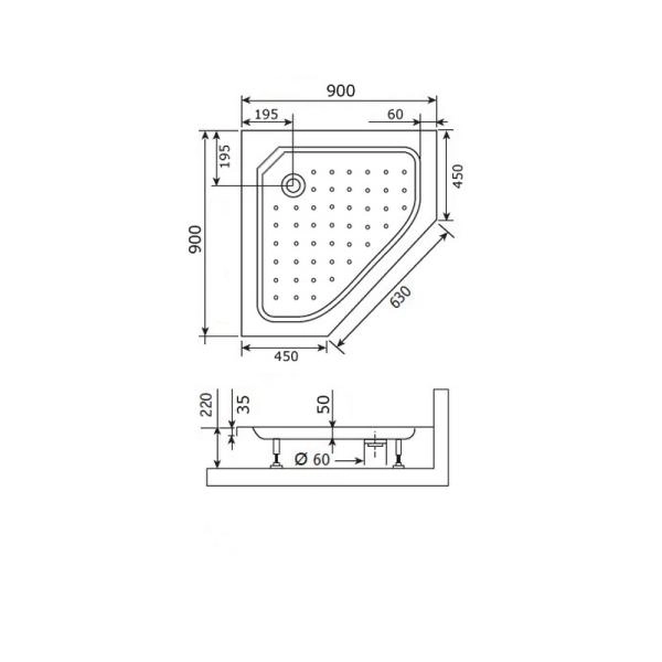 Поддон для душа RGW STYLE TR 16180599-11 90x90 см акрил