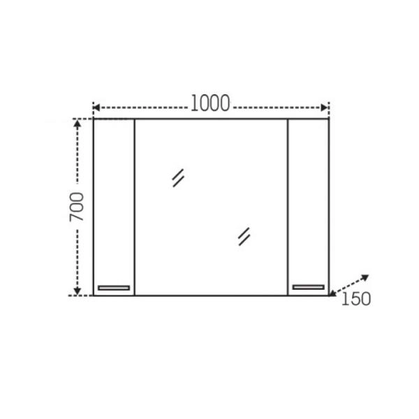 Зеркальный шкаф СаНта Родос 100 106018, с подсветкой
