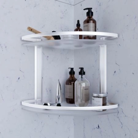 Стеклянная полка, угловая AM.PM Sense L A7456200 серебристый 34 см