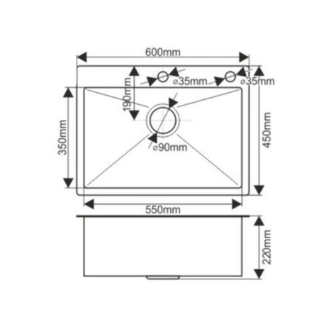 Мойка Melana ProfLine D6045H 60x45 3,0/220 сатин врезная прямоугольная