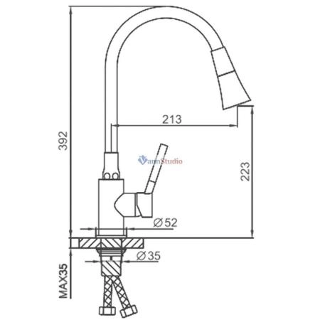 Смеситель для кухни Frap F4044 черный хром