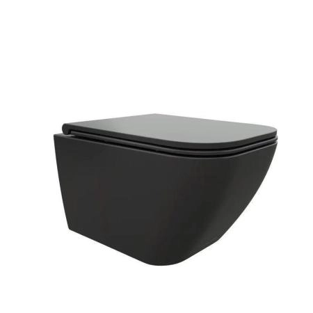 Унитаз Cerutti SPA MIMI Aria MB подвесной безободковый черный матовый CT8920 (510х350х355)