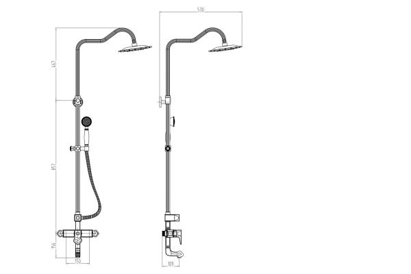 Душевая система для душа ZORG Zorg Antic (A 10150 BR) бронза