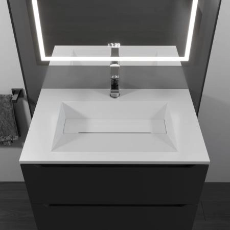 Раковина для ванной полувстраиваемая Uperwood Next Premium 70 см, прямоугольная, белая