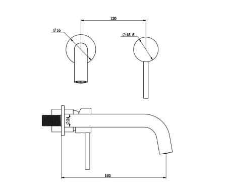 Смеситель для раковины Bronze de Luxe Scandi (14511B) черный