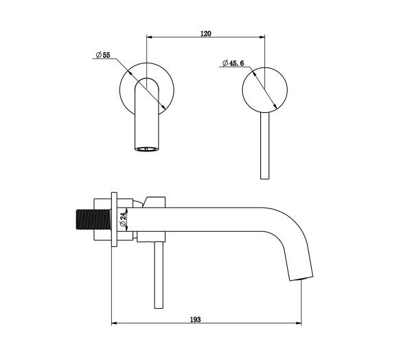 Смеситель для раковины Bronze de Luxe Scandi (14511B) черный