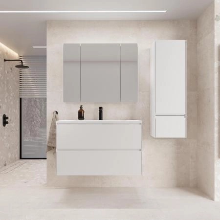 Тумба подвесная Style Line ЛИМА90 эмаль, под раковину LINE 90, 2 ящ., PLUS, белый матовый