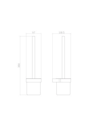 Туалетный ершик в комплекте WONZON & WOGHAND CARBON, Черный (WW-7729)