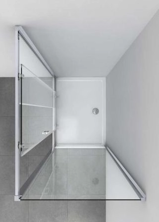 Душевой уголок Vincea Alpha VSR-3AL8011CLGM, 1100*800, вороненая сталь, стекло прозрачное