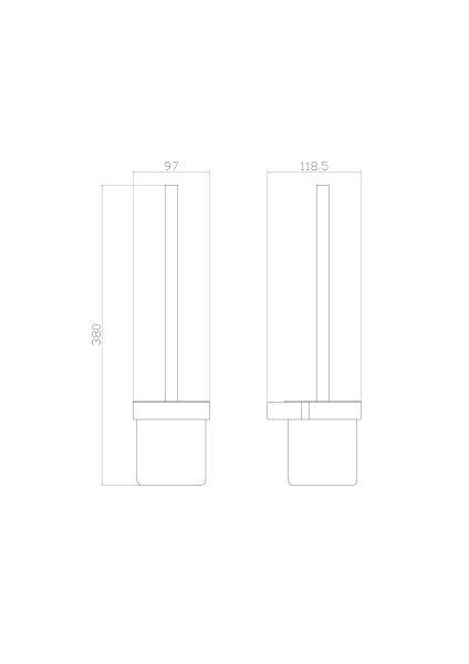 Туалетный ершик в комплекте WONZON & WOGHAND CARBON, Черный (WW-7729)
