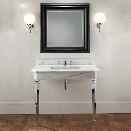 Devon Epoque Консоль раковину 103/100xh86x60 см со столешницей из белого mрамора bianco carrara с керам. раковиной York ножки хром