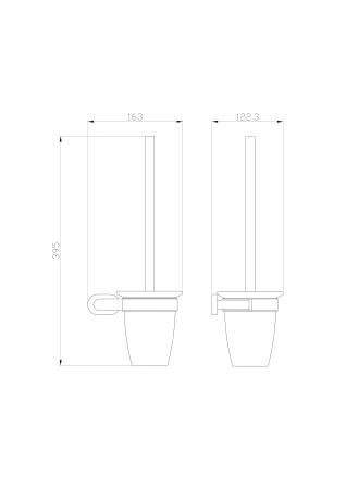 Туалетный ершик в комплекте WONZON & WOGHAND FIRST, Глянцевое золото (WW-8429-LG)