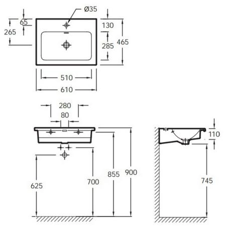 Раковина Jacob Delafon VOX EXAF112-00 60 см подвесная