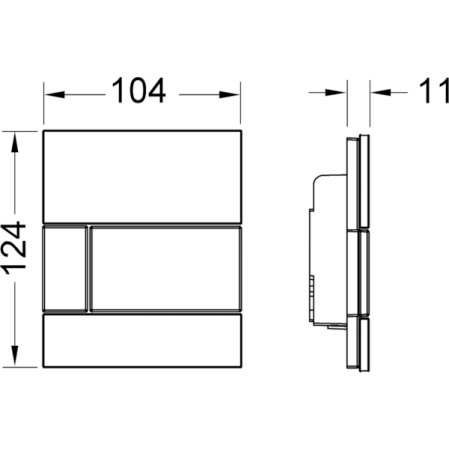 TECEsquare Urinal, зеленый, клавиша нержавеющая сталь