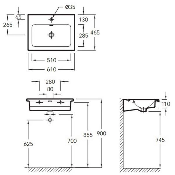 Раковина Jacob Delafon VOX EXAF112-00 60 см подвесная