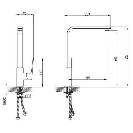 Смеситель для кухонной мойки Azario EDDIE хром (AZ-VBH568080C)