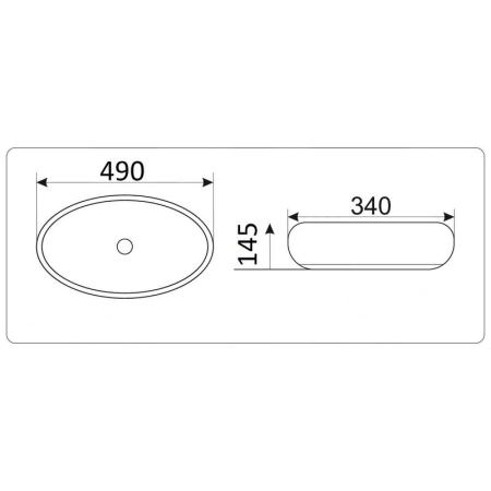 Раковина CeramaLux NC 78455 48 см на столешницу черная