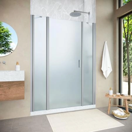 Душевая дверь Vegas-glass EP-2F NOVO h2000 175 07 10 L, профиль матовый хром, стекло сатин